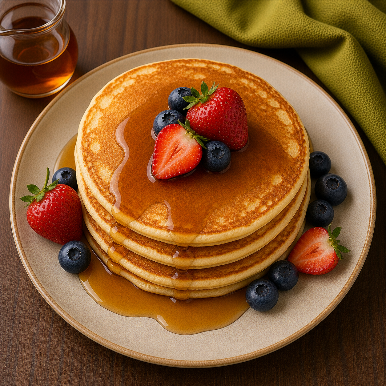 Pfannkuchen mit Ahornsirup